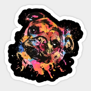 Pastel Paint Pug dog Sticker